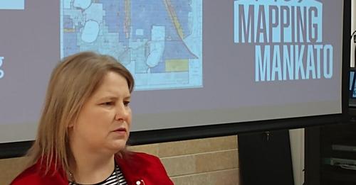 Dr. Cooley at Mapping Mankato Project presentation
