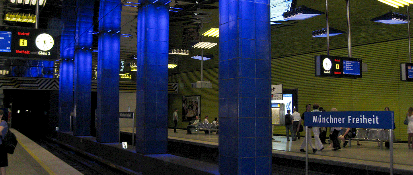 Underground section of Munich U-Bahn interchange station in Berlin, Germany