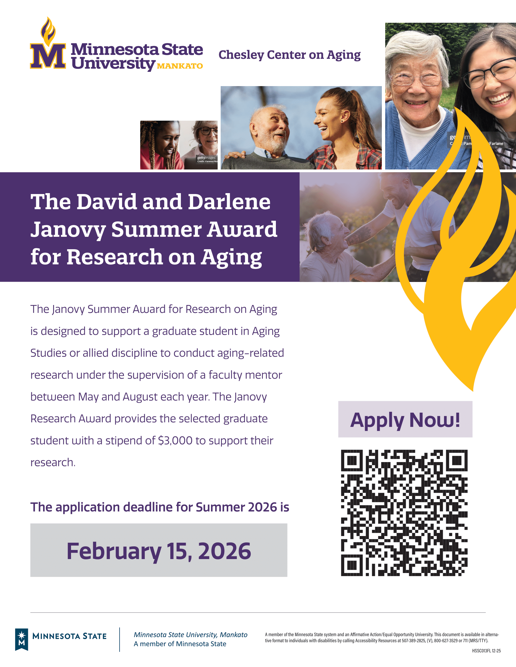 poster of Janovy Summer Award for Research on Aging