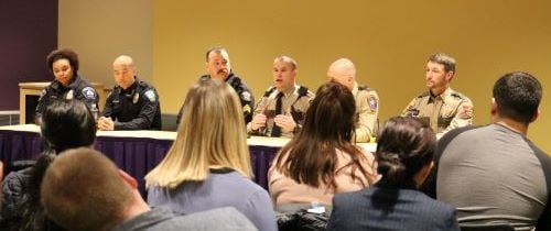 Public safety professionals on the criminal justice panel during the break out sessions