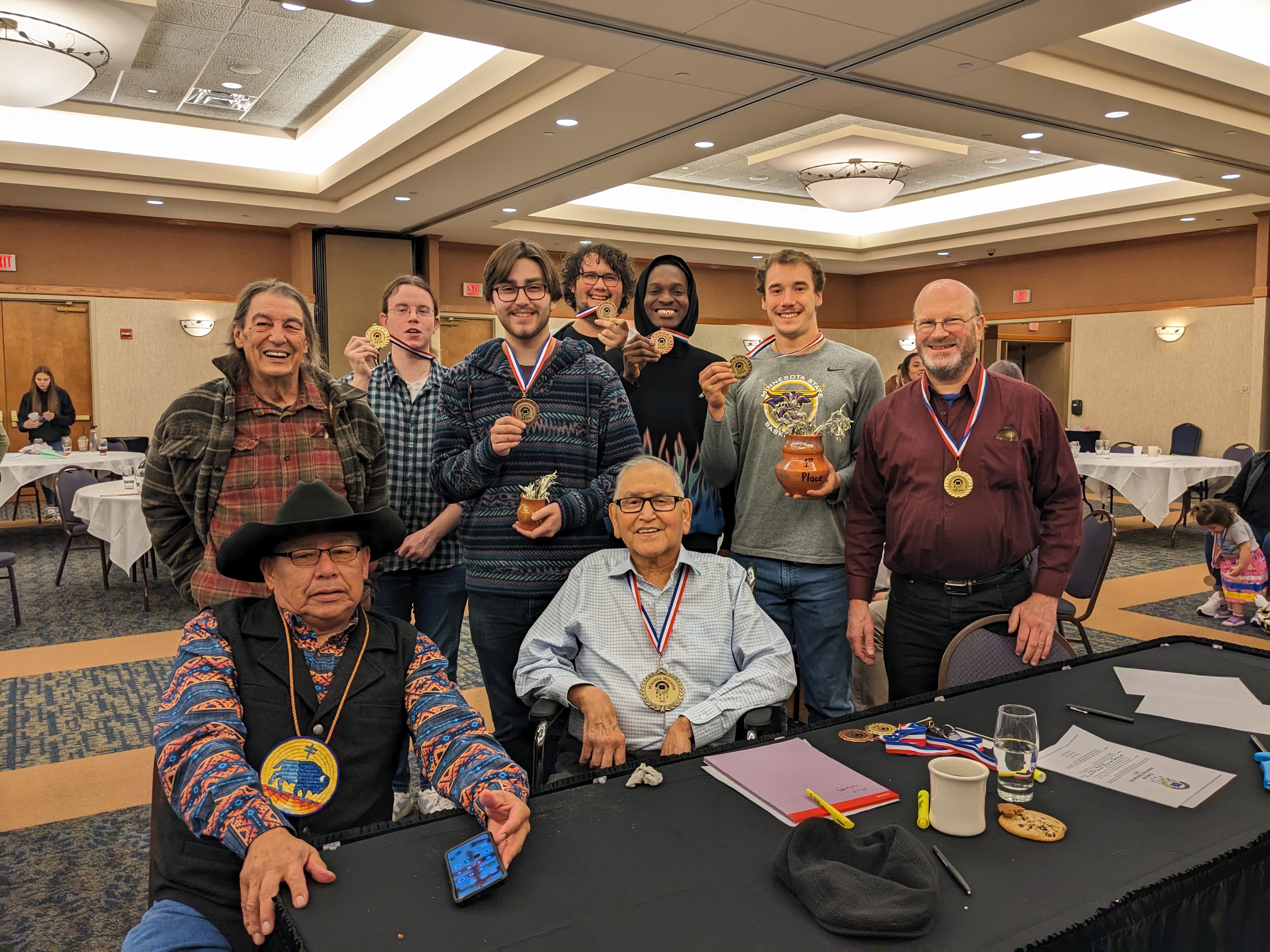 a group of people posing for a photo