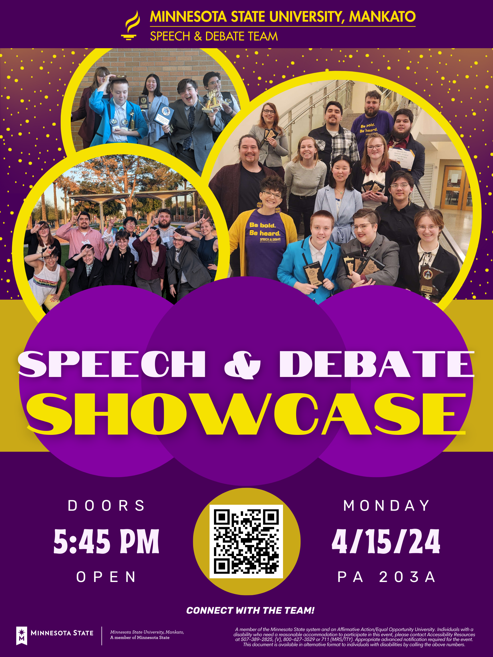 a poster for a speech