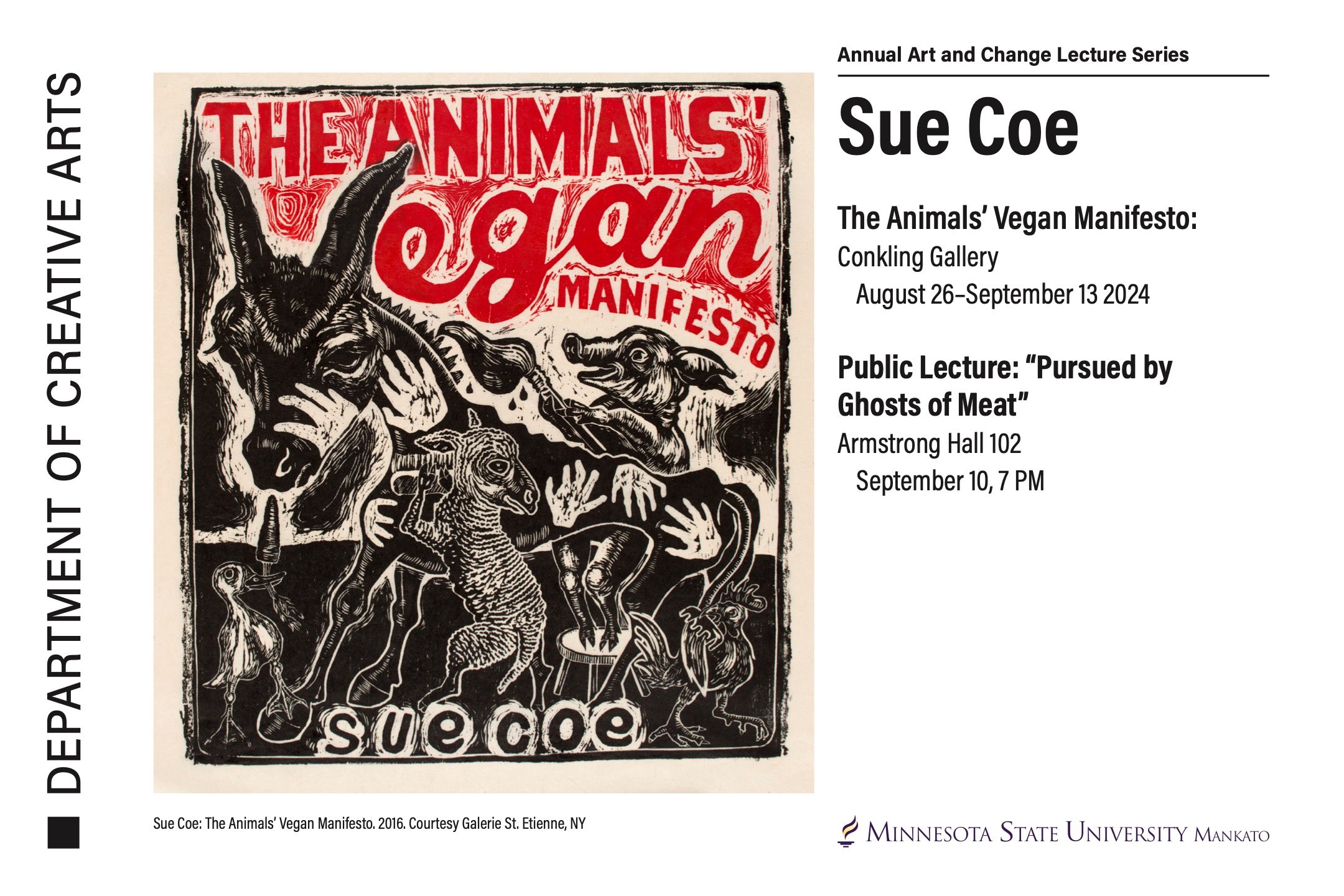 Sue Coe Artist Talk | Minnesota State University, Mankato