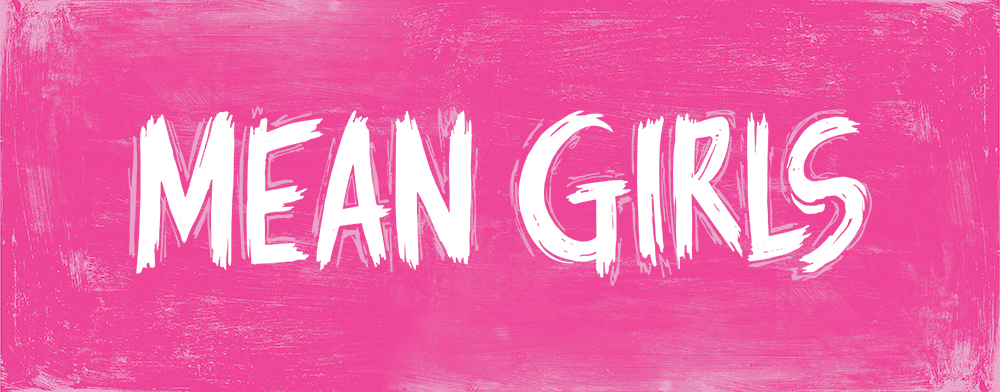 Mean Girls logo in pink and white