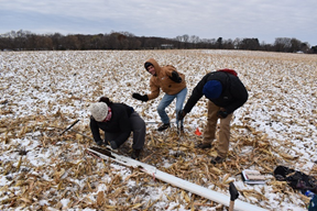 a group of people in a field