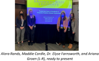 Alora Rands, Maddie Cordle, Dr. Elyse Farnsworth and Ariana Groen ready to present on Fostering Hope in Students to Promote Positive School Outcomes