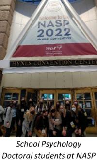 School Psychology Doctoral students posing at the Annual Convention of the National Association of School Psychologists in Boston, MA