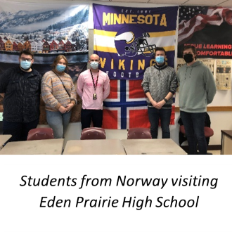 Students from Norway visiting eden prairie highschool