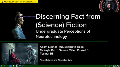 Dr. Adam Steiner presenting the “Discerning Fact from (Science) Fiction: Undergraduate Perceptions of Neurotechnology” at the International Neuroethics Society