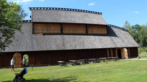 The Replica Feast Hall, Midgard Viking Center Museum in Borre, Norway