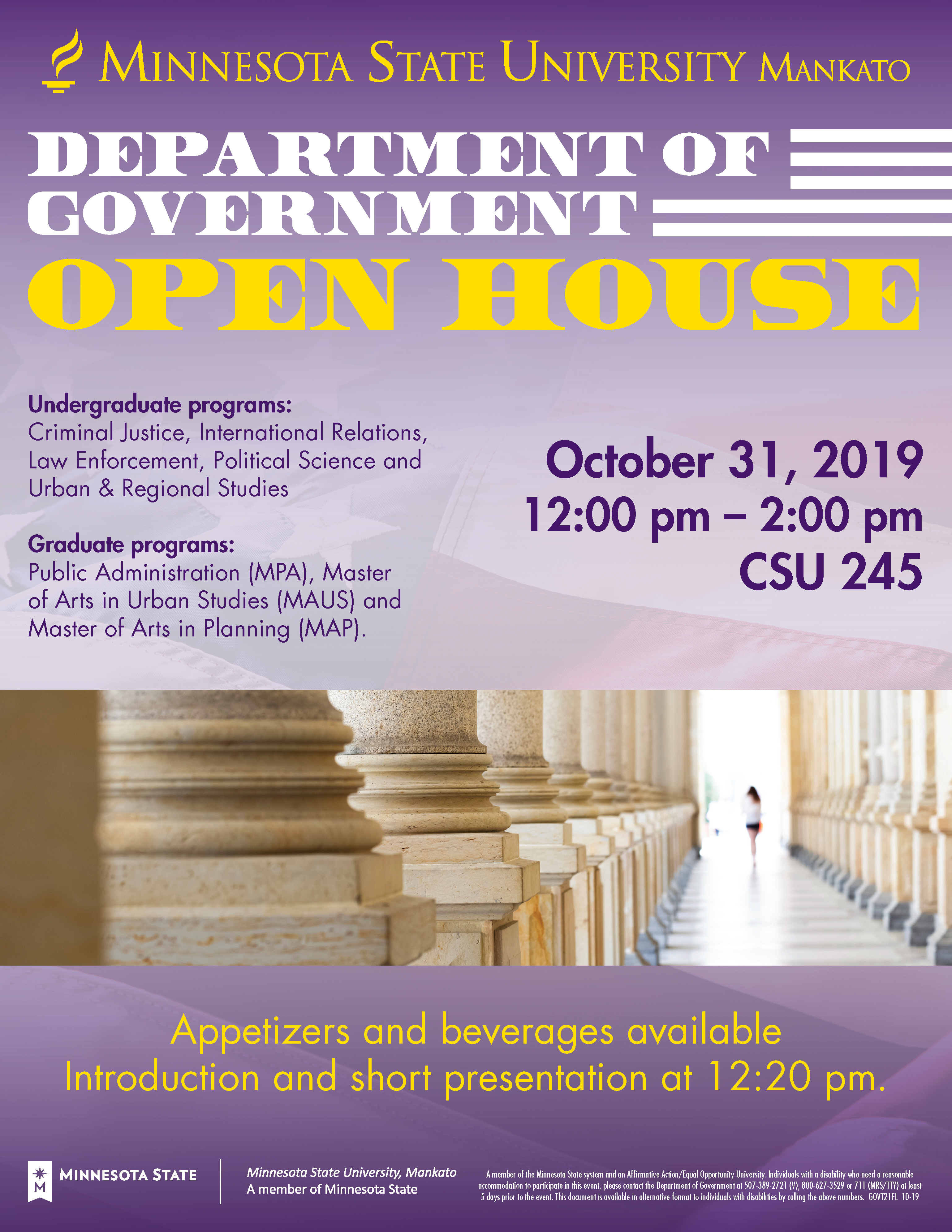 a poster for a government open house