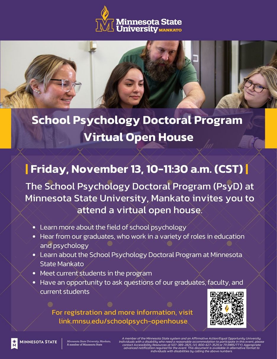 School Psychology Doctoral Program Virtual Open House Flyer