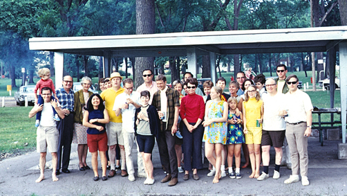 a group of people standing together