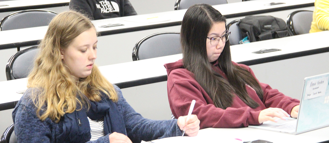 Female students in a class session
